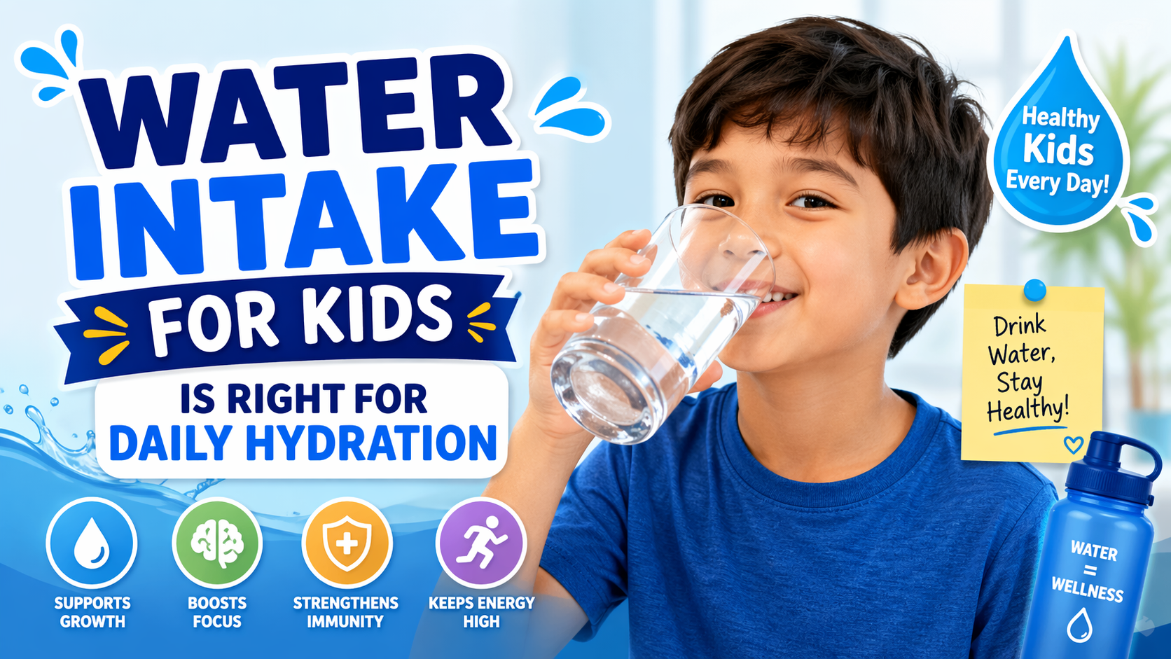 Water intake for kids at TrustMed Hospital, Badshahpur Gurgaon