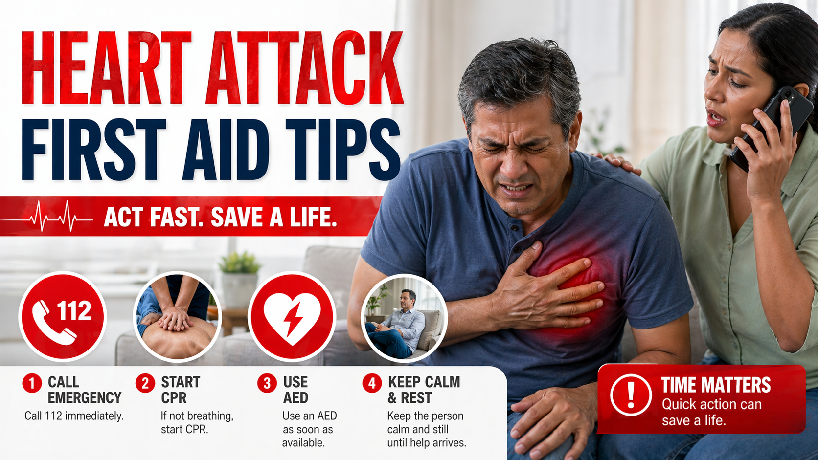 Heart Attack First Aid Tips at TrustMed Hospital, Badshahpur Gurgaon
