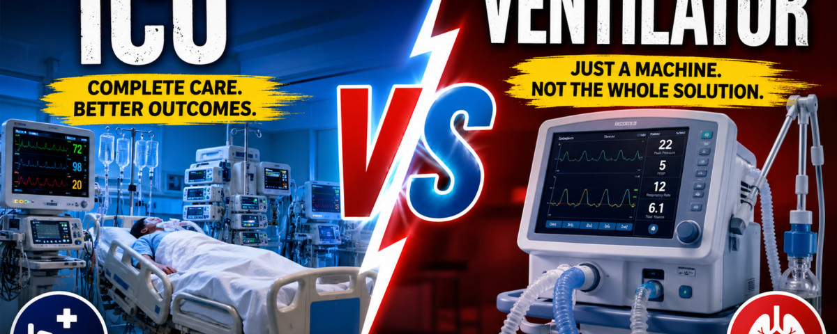 ICU vs ventilator roles in emergency treatment explained visually