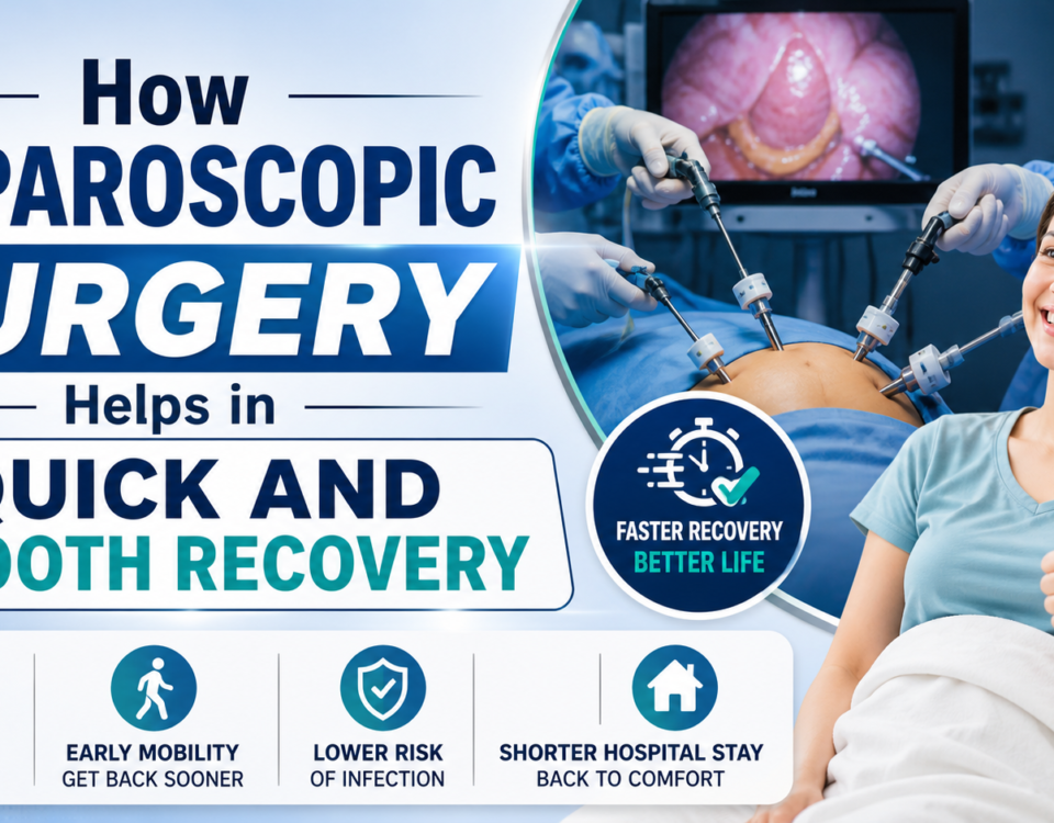 Doctor performing laparoscopic surgery for faster and smooth recovery