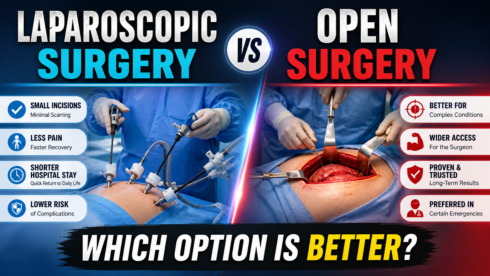Laparoscopic Surgery vs Open Surgery at TrustMed Hospital, Badshahpur Gurgaon