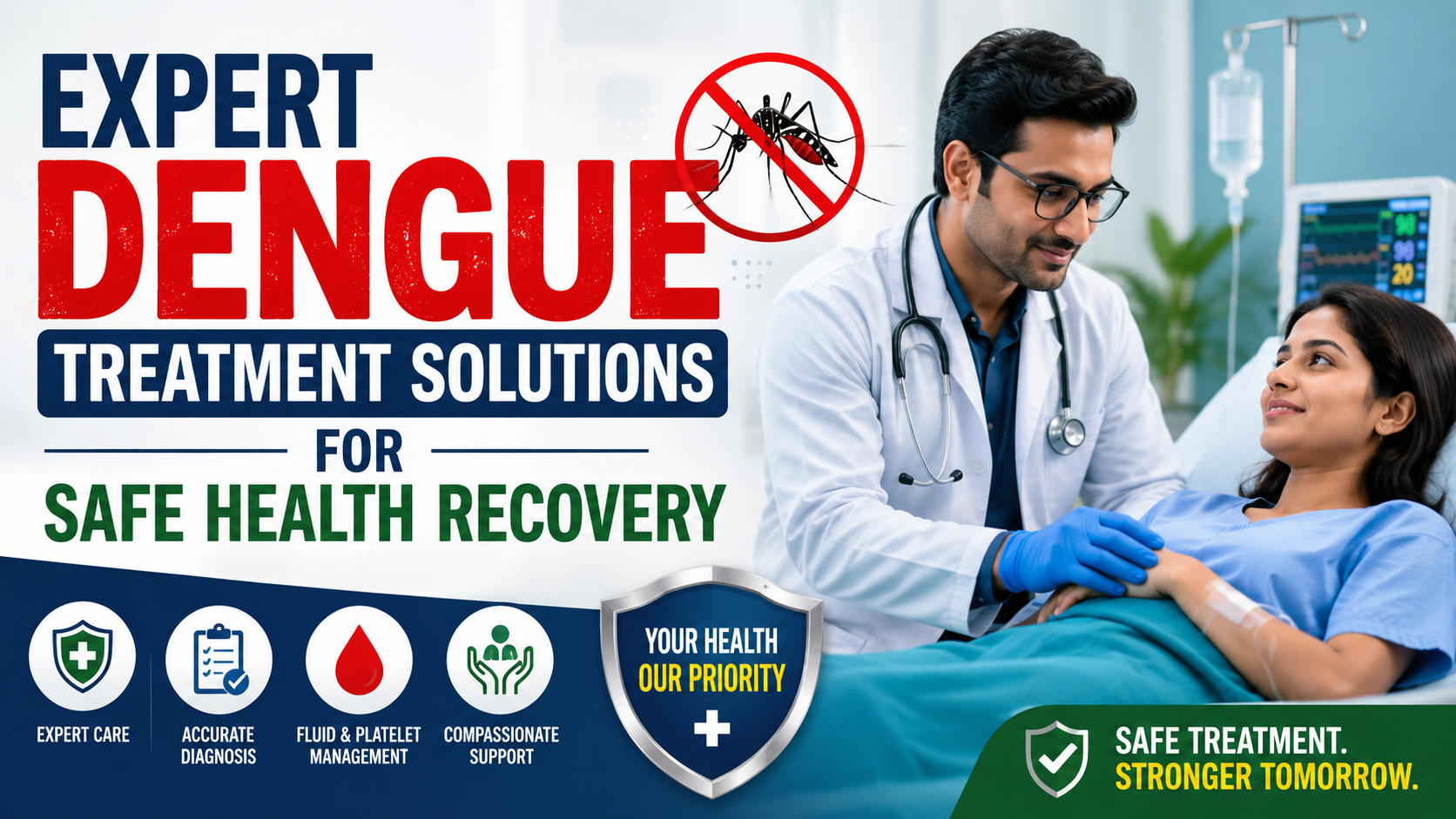 Dengue treatment Gurgaon patient recovery care at TrustMed Hospital