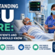 Hospital ICU ward with medical equipment and patient monitoring systems
