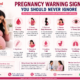Pregnancy warning signs infographic showing symptoms that require immediate medical attention during pregnancy at TrustMed Hospital, Badshahpur, Gurugram.