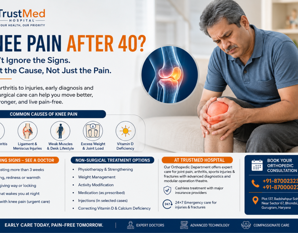 Knee replacement surgery Gurgaon candidate with joint pain at TrustMed Hospital