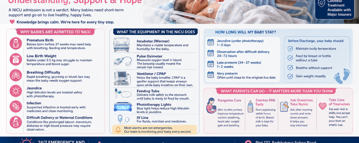 Newborn receiving specialised care in the NICU hospital in Gurgaon