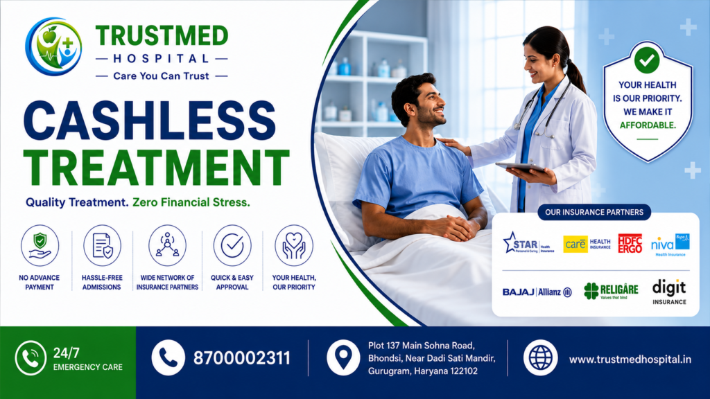 cashless treatment in Gurgaon hospital across all departments